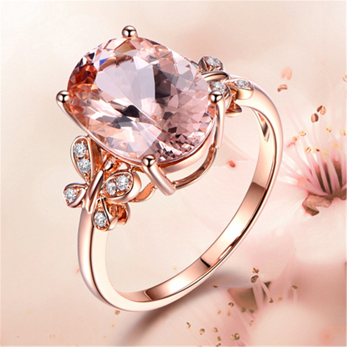 Anello morganite oro rosa