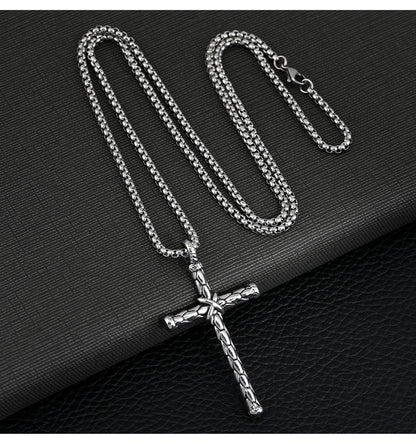 Collana titanio croce portafortuna