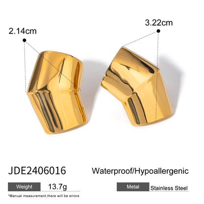 Orecchini geometrici oro acciaio