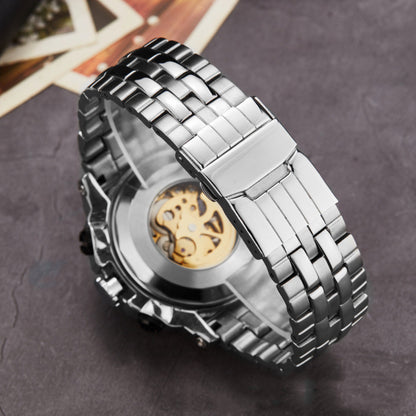 Orologio meccanico traforato acciaio