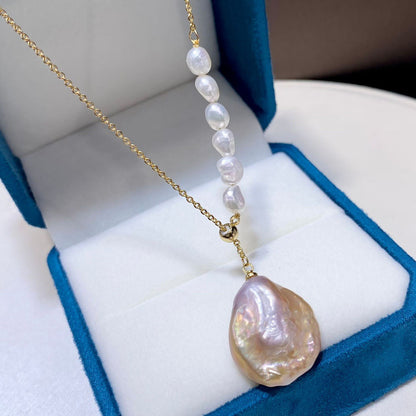 Collana perla barocca regolabile