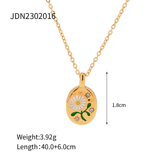 Collana smaltata margherita