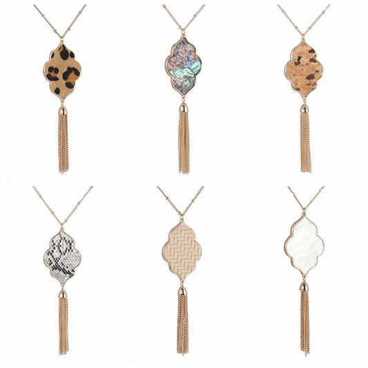 Collana Madreperla Leopardo Tassel