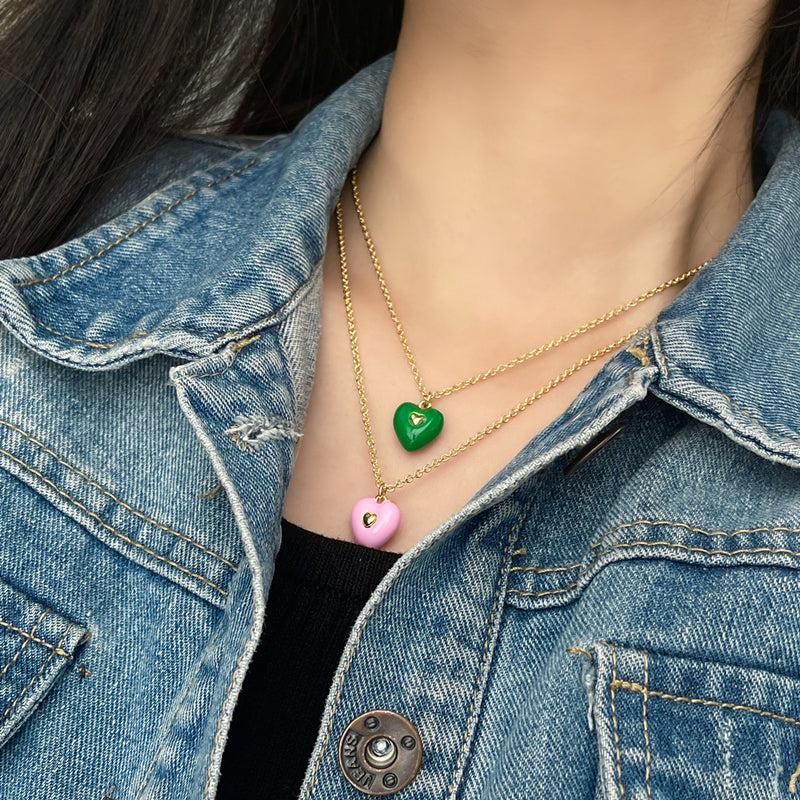 Collana smaltata cuore