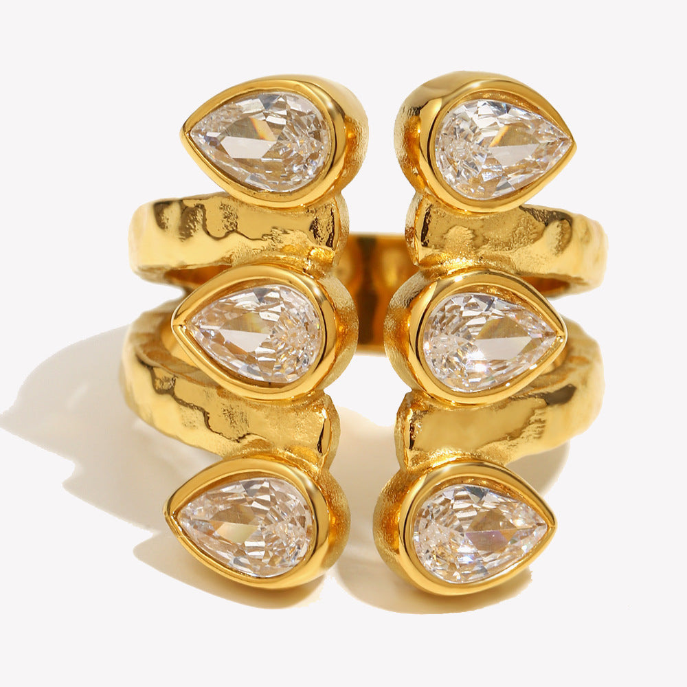 Anello acciaio dorato
