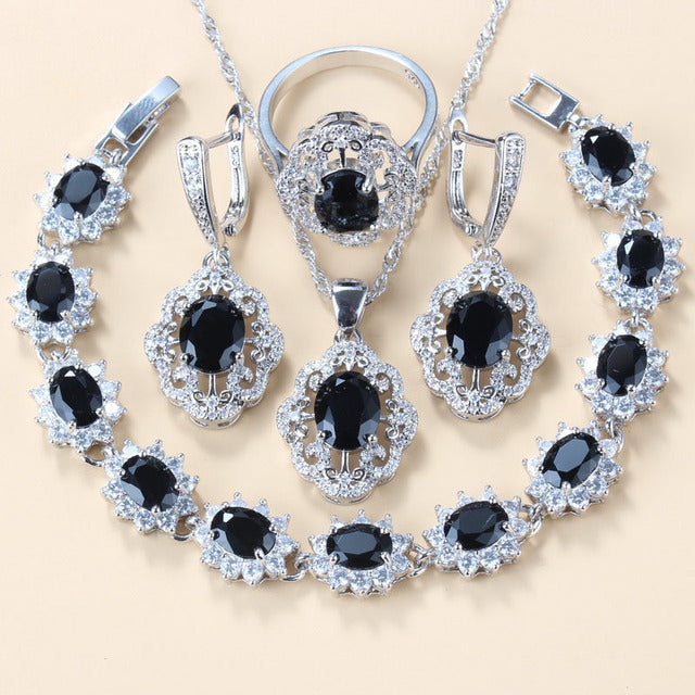 Set gioielli granato e zircone