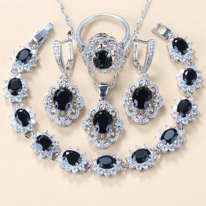 Set gioielli granato e zircone