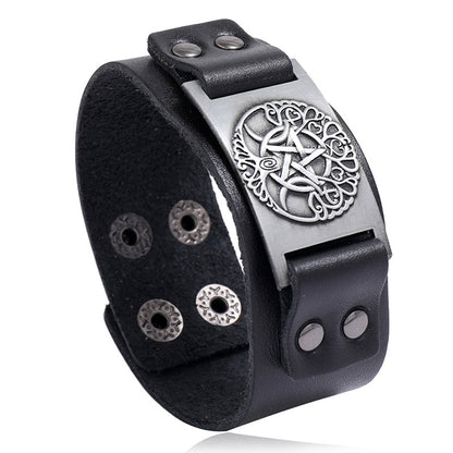Bracciale vichingo pelle testa di lupo