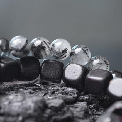 Bracciale cristallo nero etnico