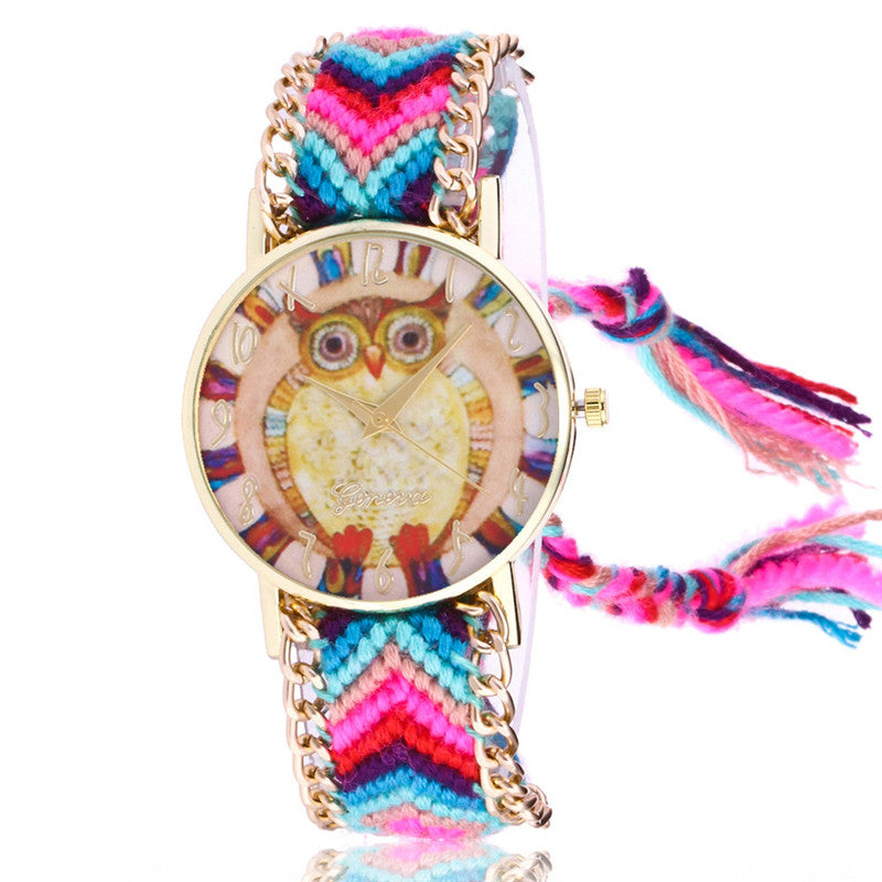 Orologio bracciale donna treccia etnica