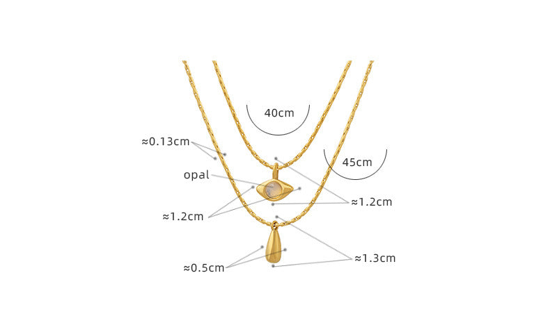 Collana opale goccia dorata