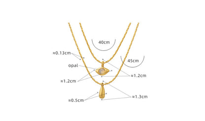 Collana opale goccia dorata