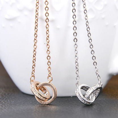 Collana doppio cerchio argento