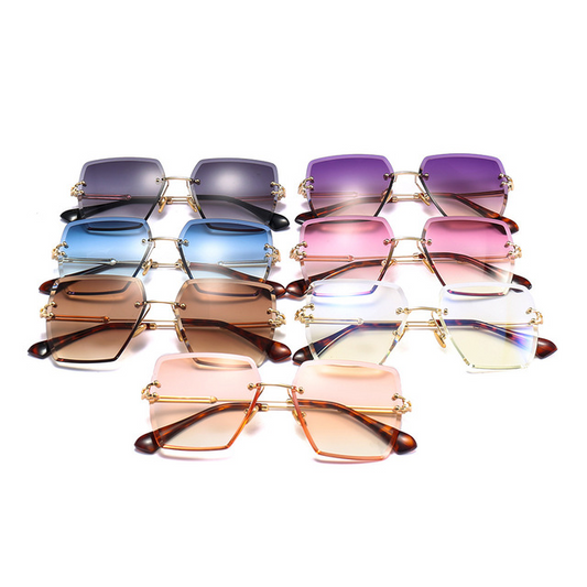 Occhiali rimless quadrati rifiniti