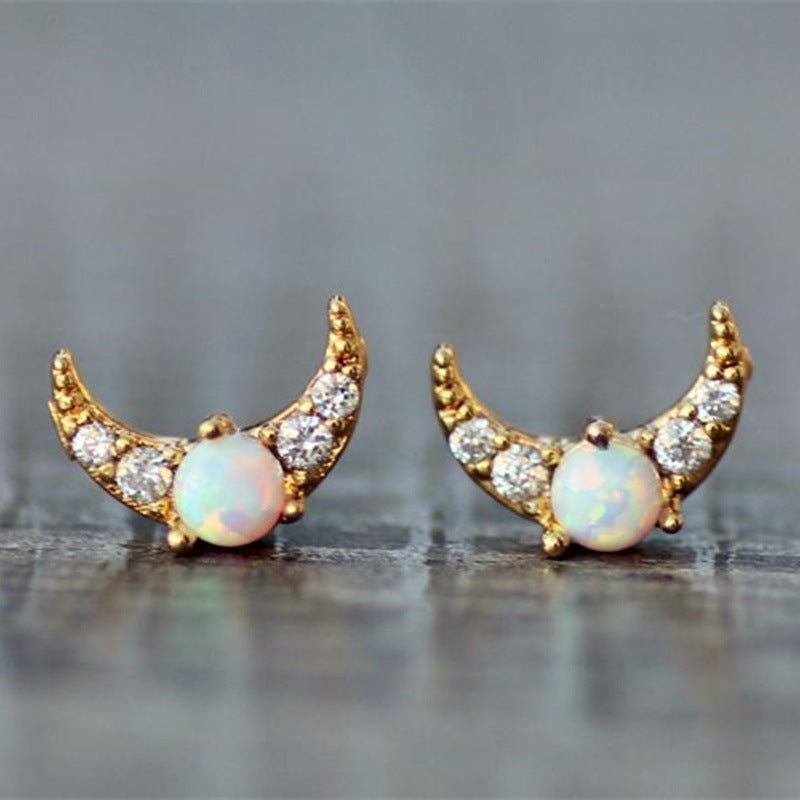 Orecchini luna opale
