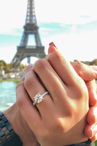 Anello moissanite stile giapponese
