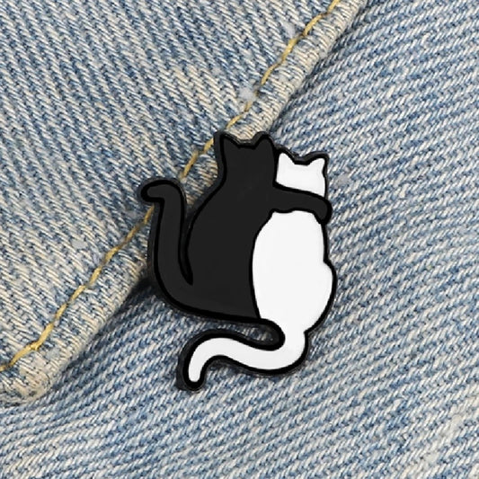 Spilla gatto nero coppia