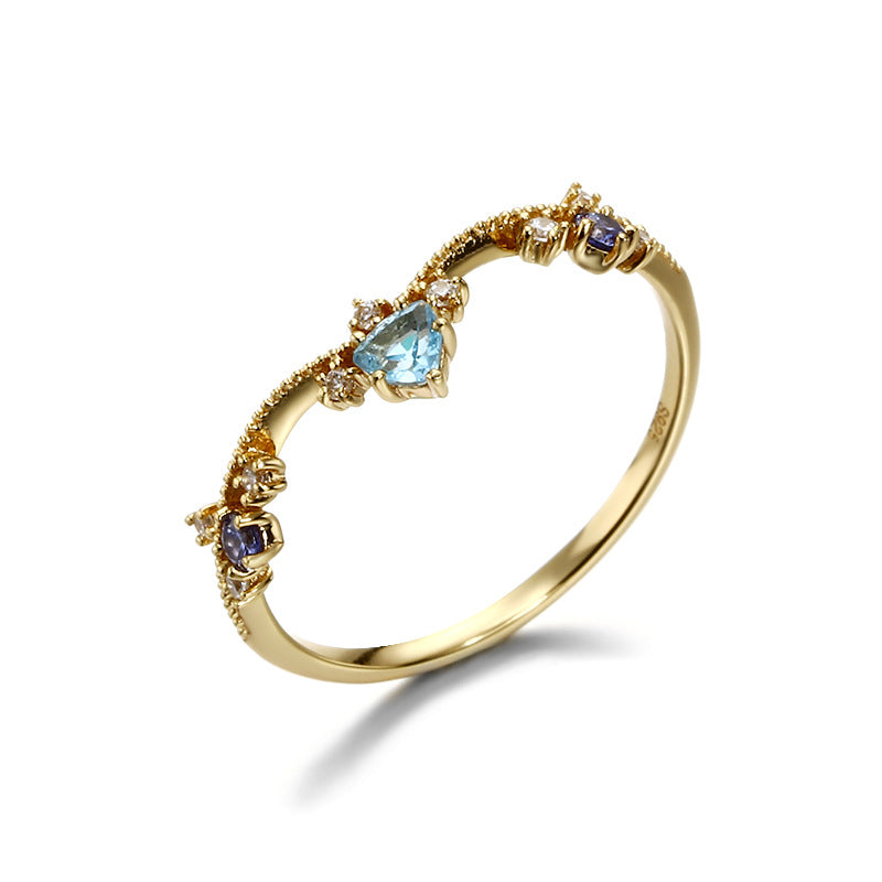 Anello Topazio Blu