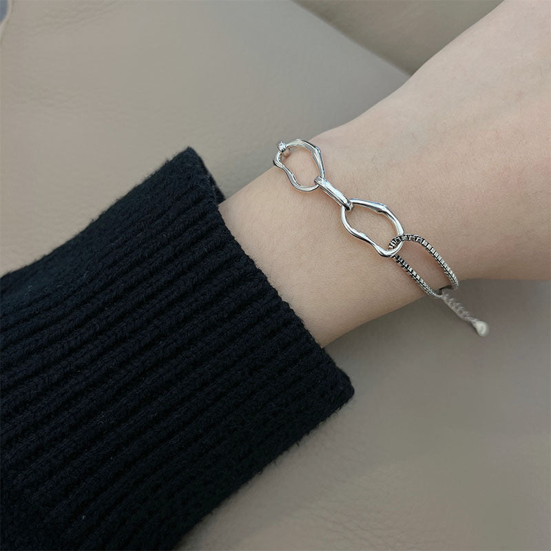 Bracciale catena geometrica irregolare