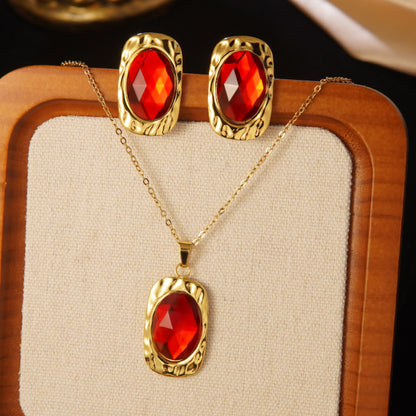 Collana e orecchini floreali