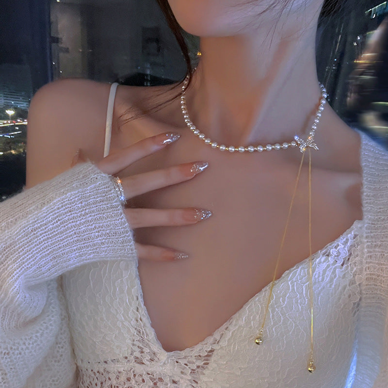 Collana farfalla perla lunga