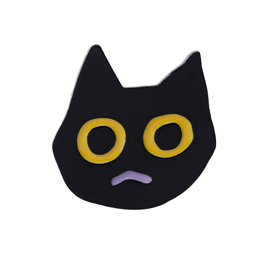 Spilla gatto nero quadrata