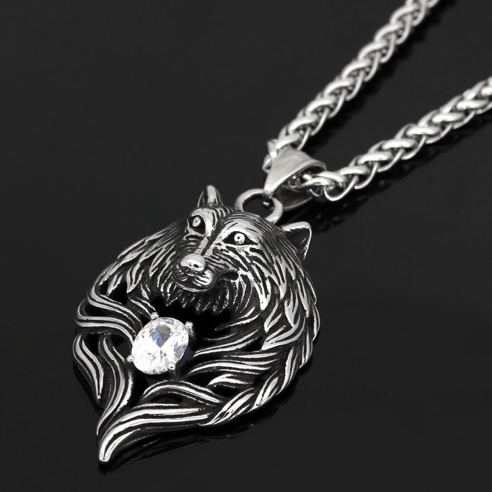 Collana lupo celtico da uomo