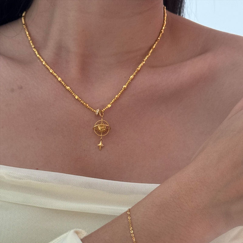Collana cuore martellata oro
