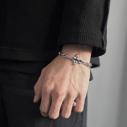 Collana croce scura titanio