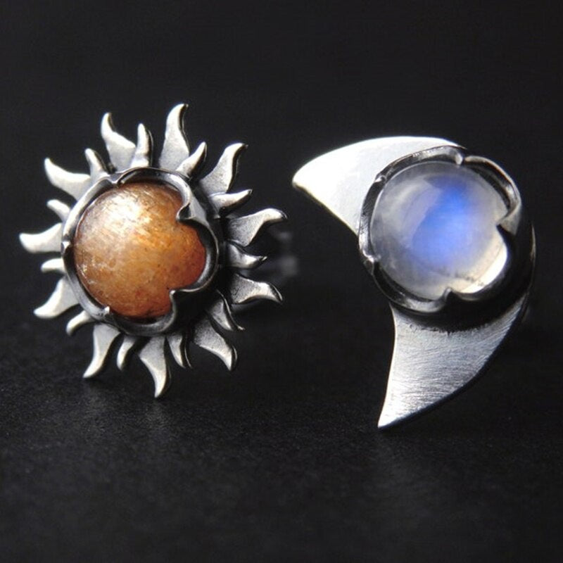 Orecchini sole e luna vintage