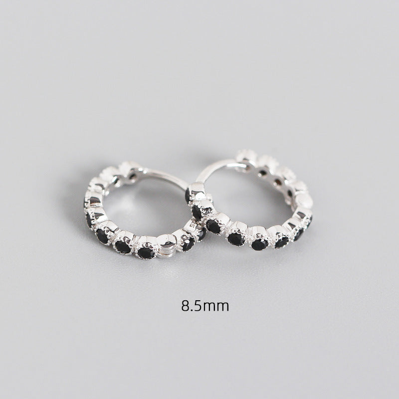 Orecchini argento geometrici diamanti intarsiati