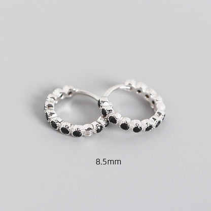 Orecchini argento geometrici diamanti intarsiati