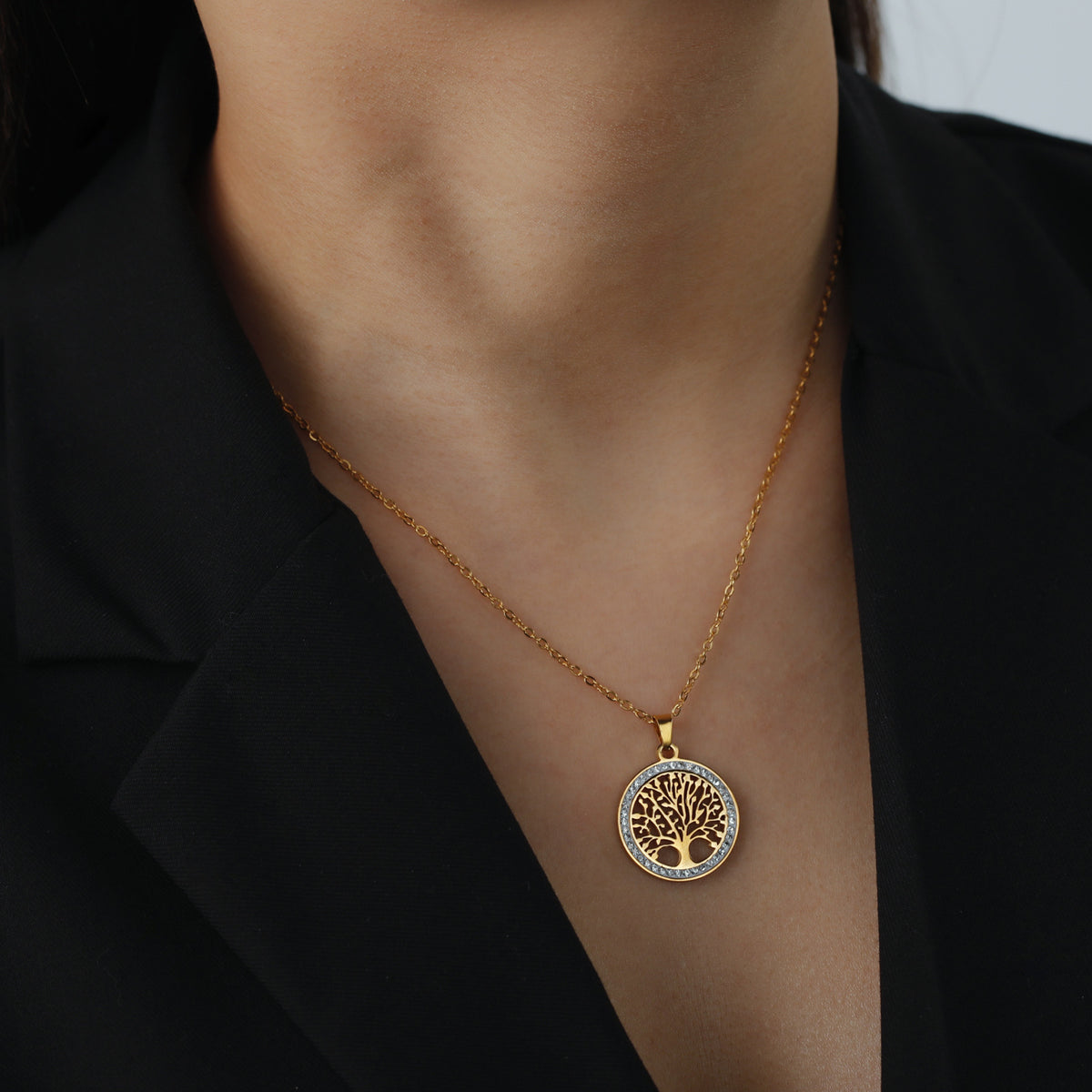 Collana albero vuoto diamanti