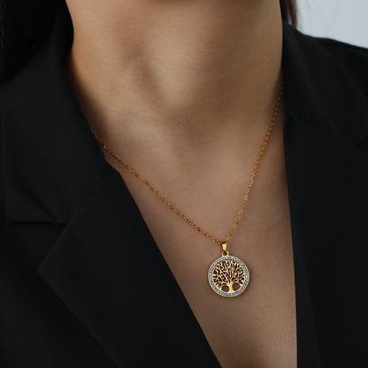 Collana albero vuoto diamanti