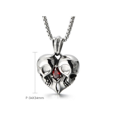 Pendente cuore teschio