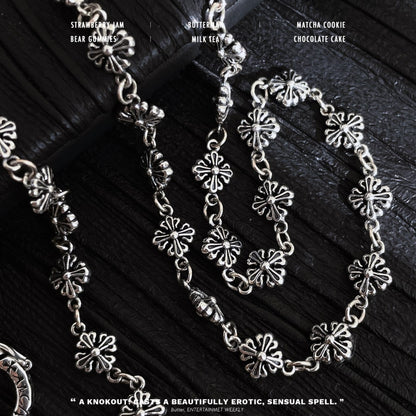 Collana argento croce fiore