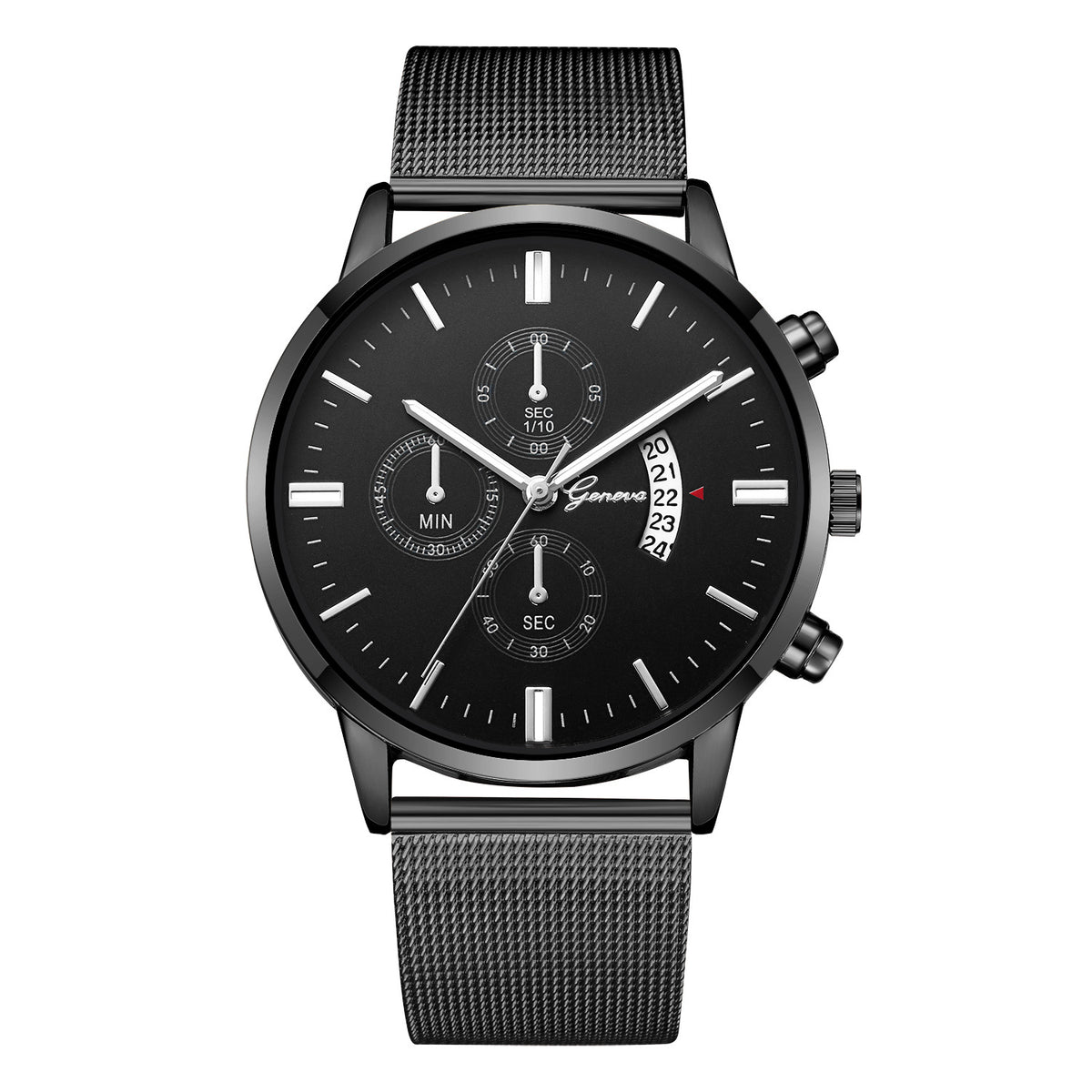 Orologio calendario mesh acciaio