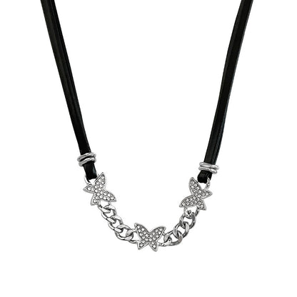 Collana farfalla nera girocollo
