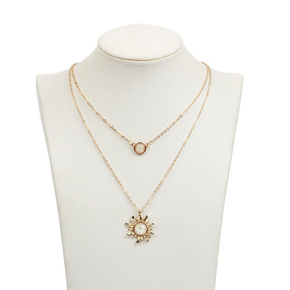 Collana girocollo fiore opale