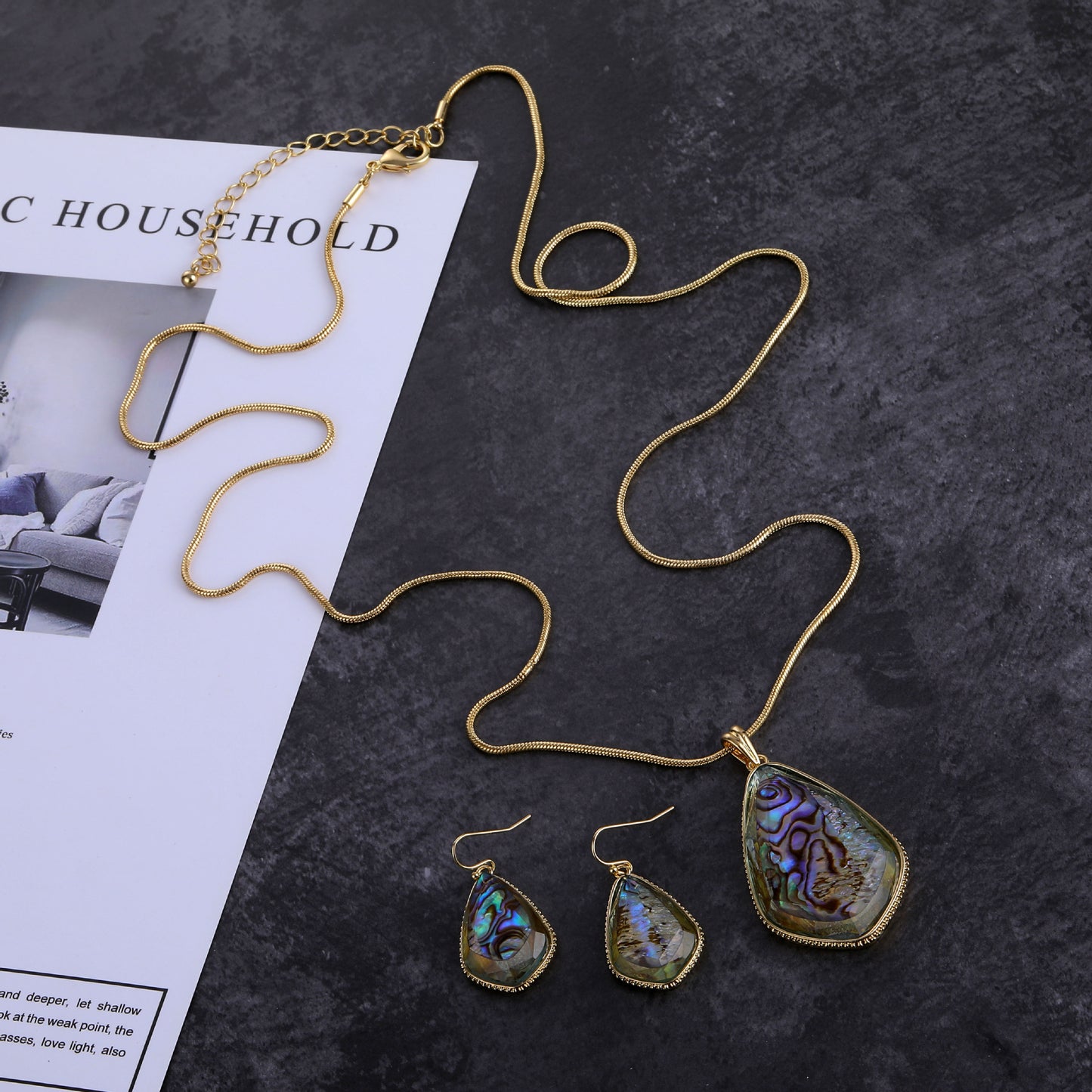 Set orecchini e collana resina