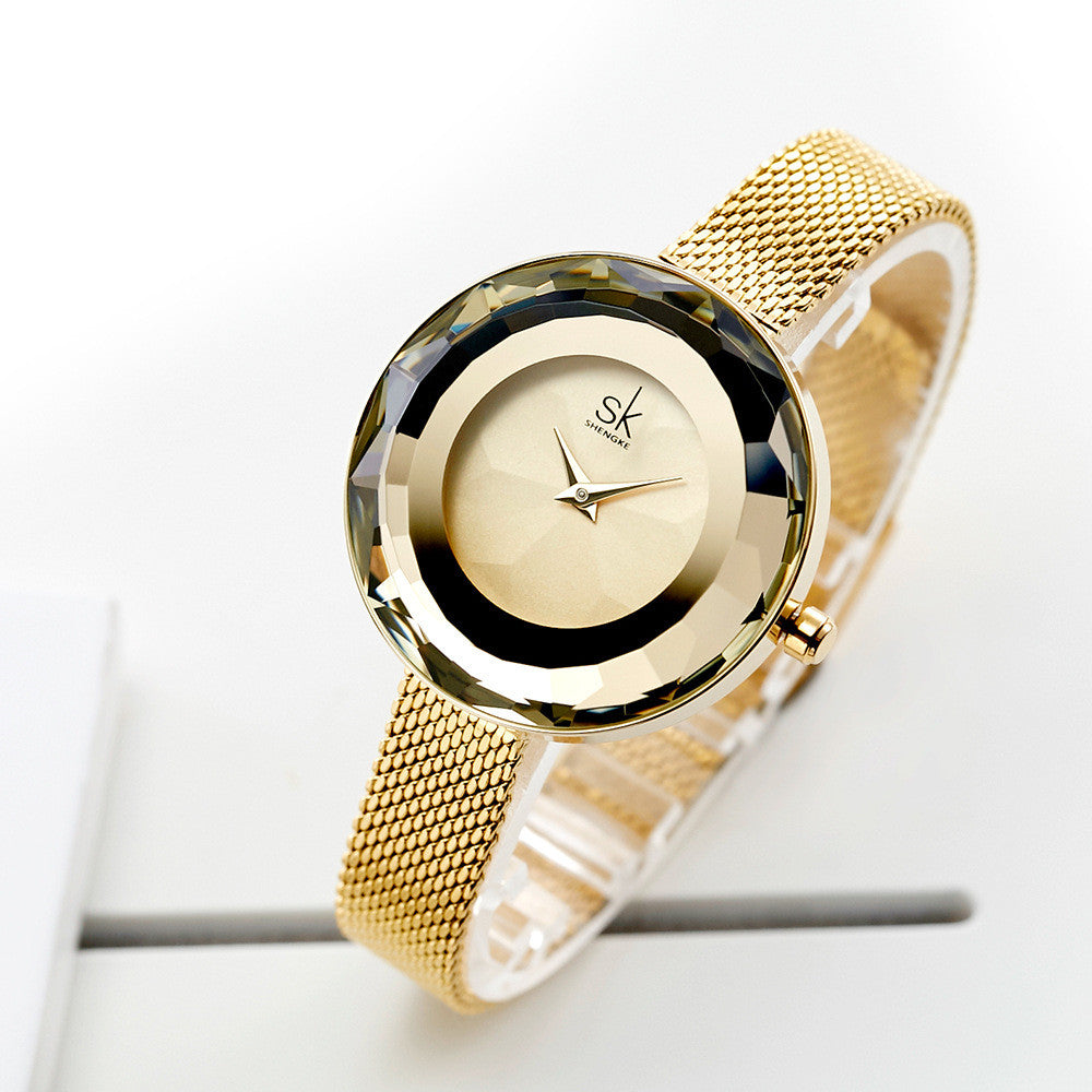 Orologio donna cinturino mesh in cristallo