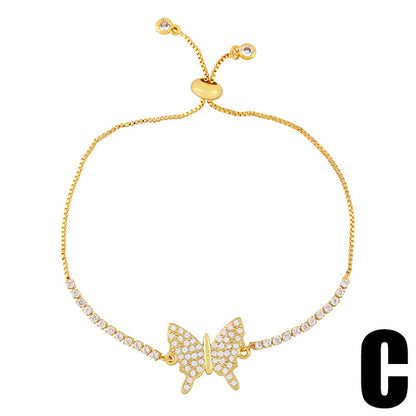 Bracciale farfalla zircone regolabile