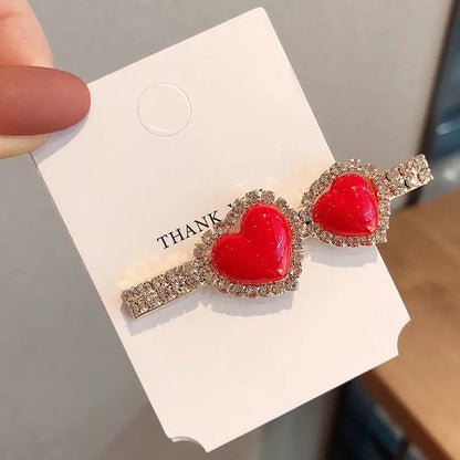 Fermaglio capelli cuore rosso