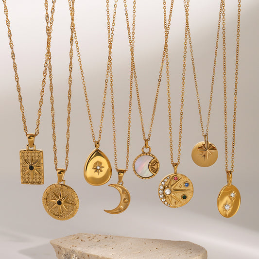 Collana stella zirconi acciaio inox