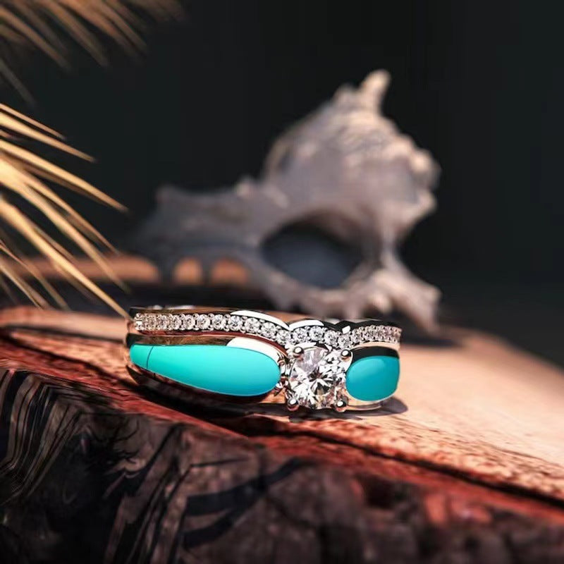 Anello onda con diamanti da donna