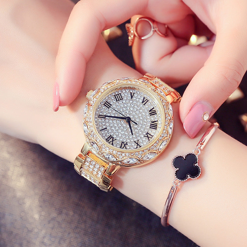 Orologio al quarzo con diamanti impermeabile