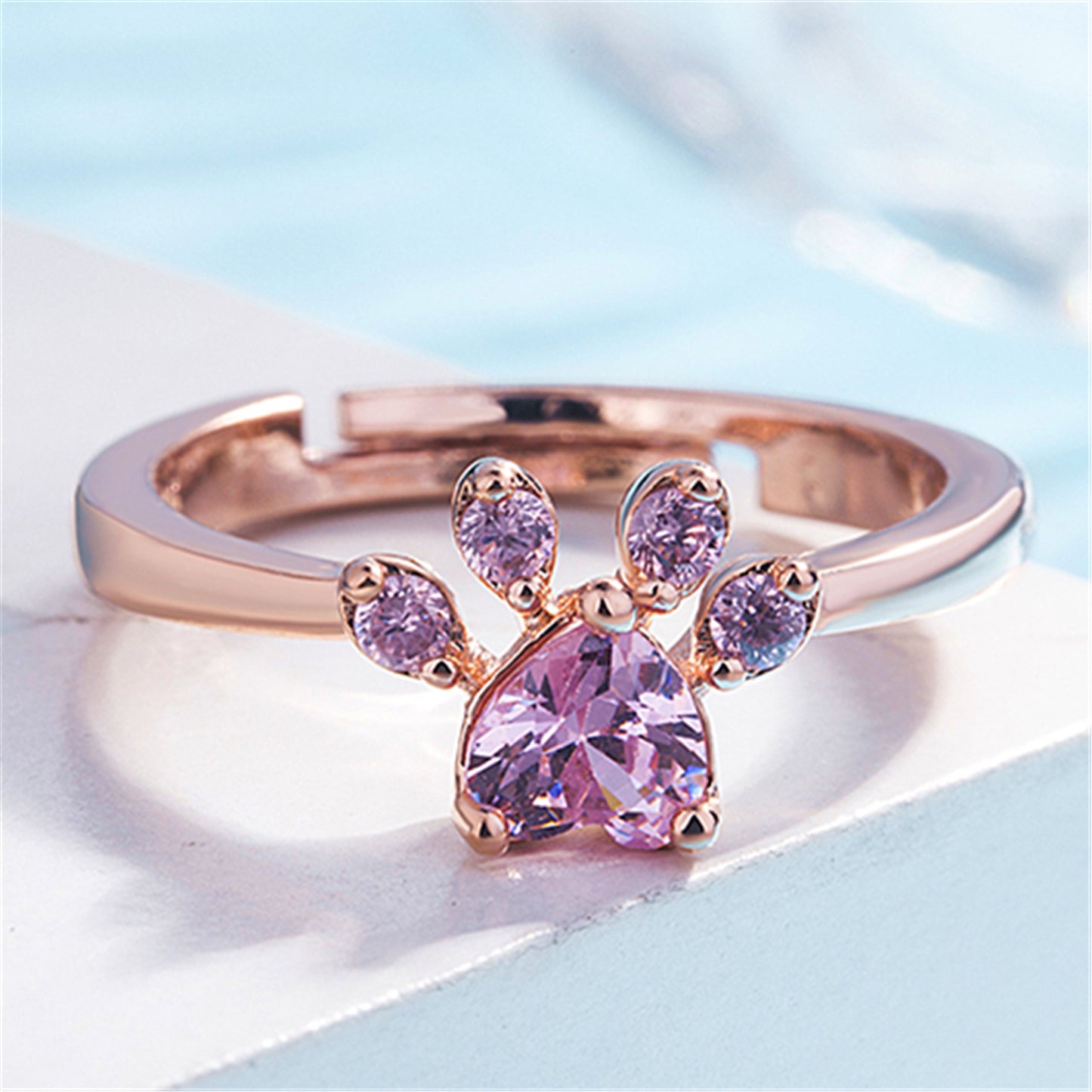 Anello impronte oro rosa