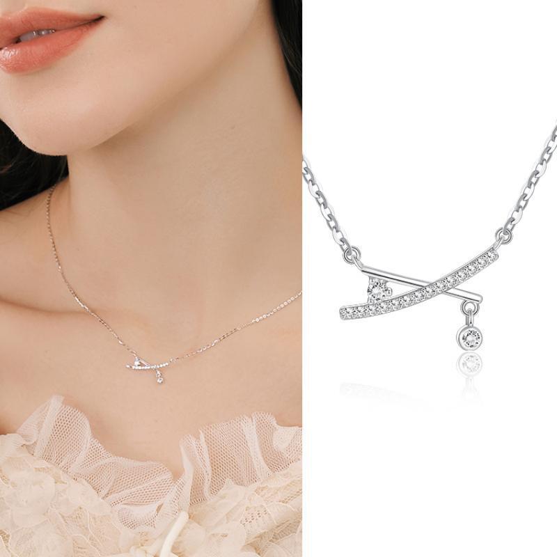 Collana croce argento e zirconi