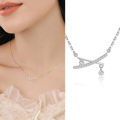 Collana croce argento e zirconi