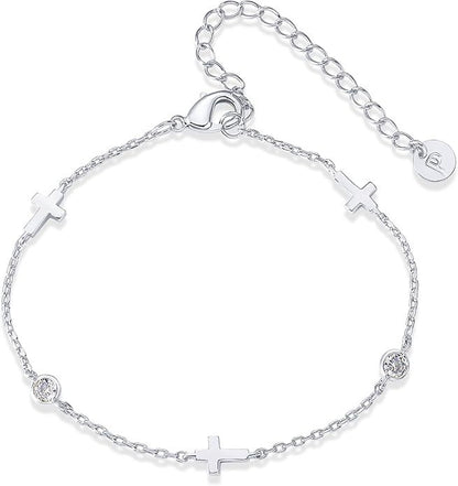 Bracciale charm croce compatto